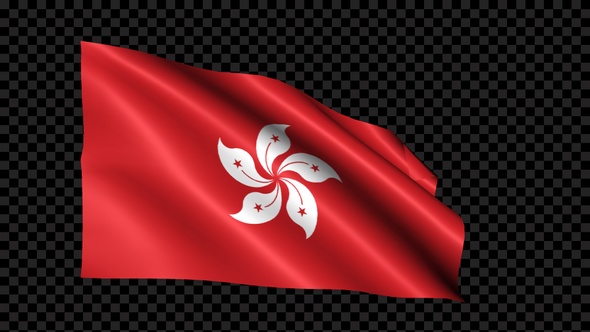 Hong Kong Flag Blowing In The Wind