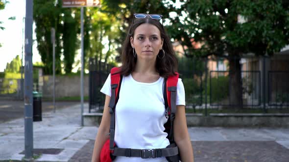 Portrait of female tourist