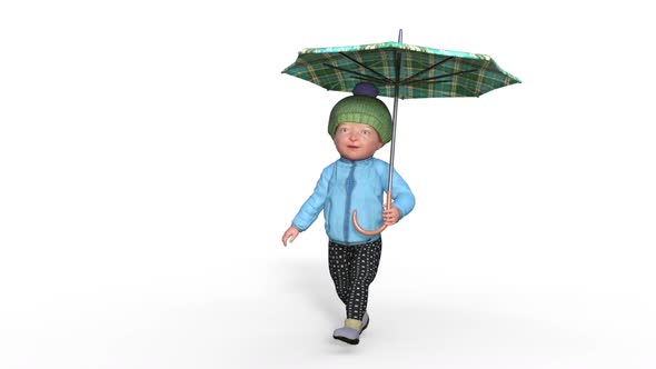 The Child Goes under the Umbrella alt