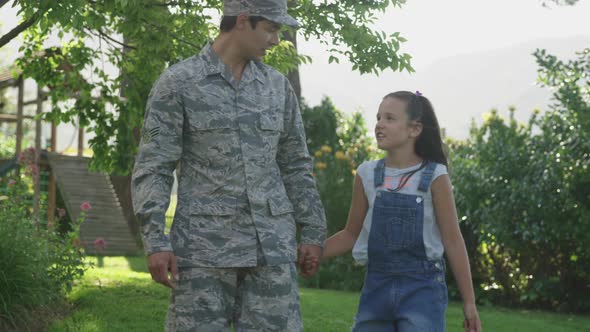 Soldier with his daughter