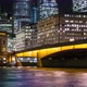 Traffic Cars and Double-Decker Buses in the Evening on the London Bridge - VideoHive Item for Sale