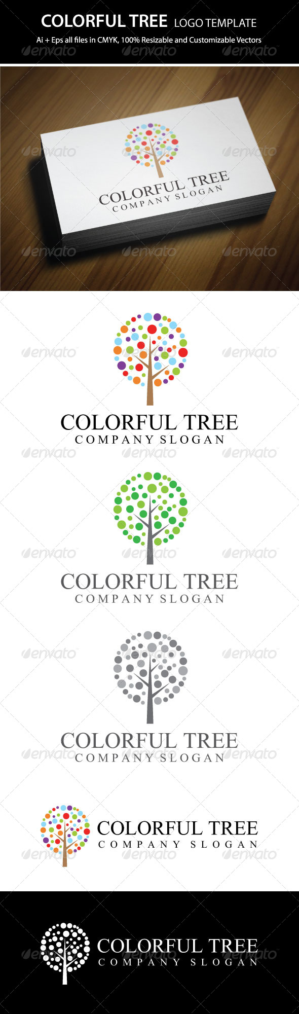 Colorful Tree Logo Template