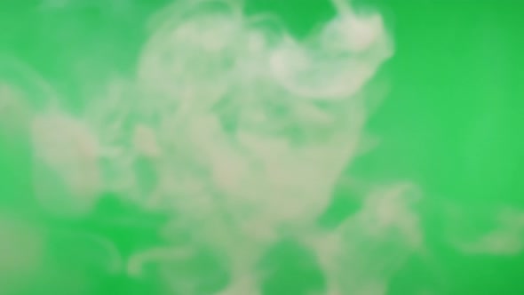 Smoke Rings on Green Chroma Key Background