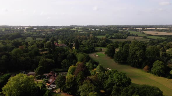 United Kingdom (UK) Kent countryside drone footage, aerial footage. Beautiful trees, sunrise, sunset