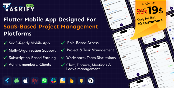 Taskify SaaS - Project Management & Task Manager Flutter App