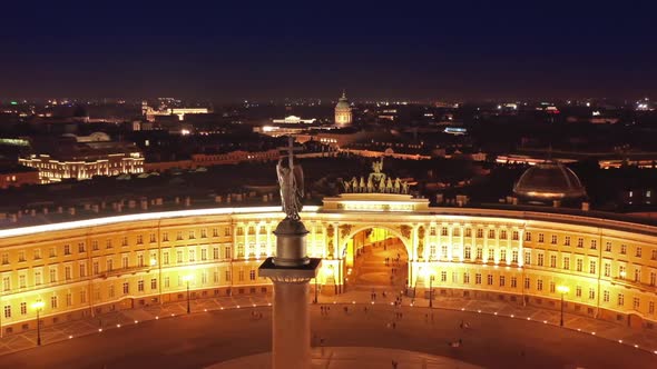 Aerial Around of Alexander Column St