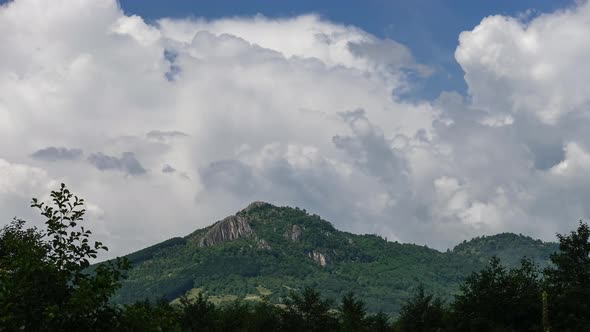 Clouds Over Mountain Peak Timelapse