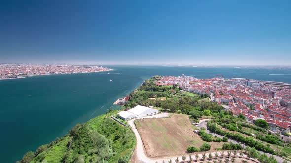 Lisbon on the Tagus River Bank Central Portugal Timelapse
