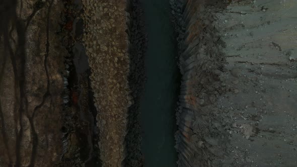 Epic Aerial View of the Studlagil Basalt Canyon Iceland