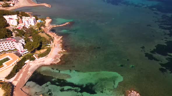 Calo de s'Alga beach in Ibiza, Spain