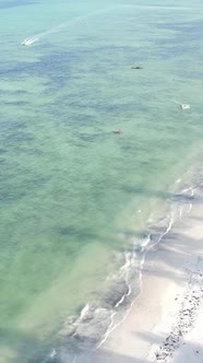 Tanzania  Vertical Video of the Ocean Near the Coast of Zanzibar Slow Motion