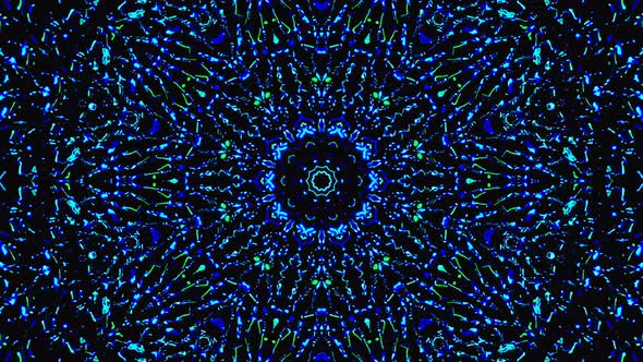 Bright abstract light governing blue color, kaleidoscope,for background