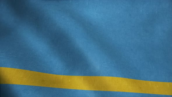 Realistic Flag of Aruba Waving with Highly Detailed Fabric Texture