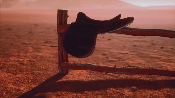 Horse Saddle on the Fence in Monument Valley