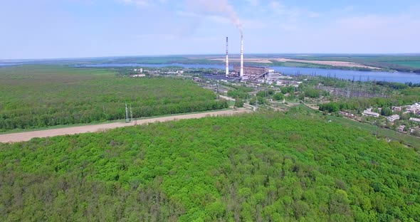 Power Station with Pipes