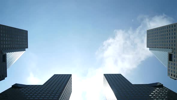 Time lapse of cloud moving pass over building skyscraper