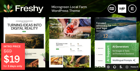 Freshy - Microgreen Local Farm WordPress Theme