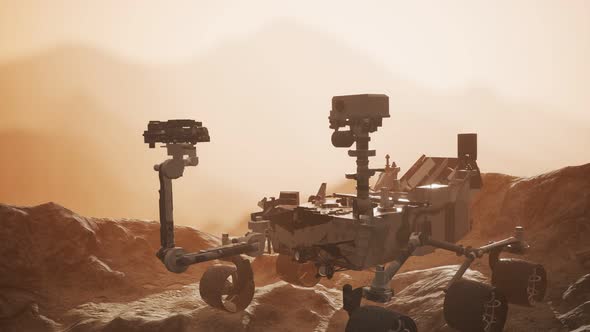 Curiosity Mars Rover Exploring the Surface of Red Planet