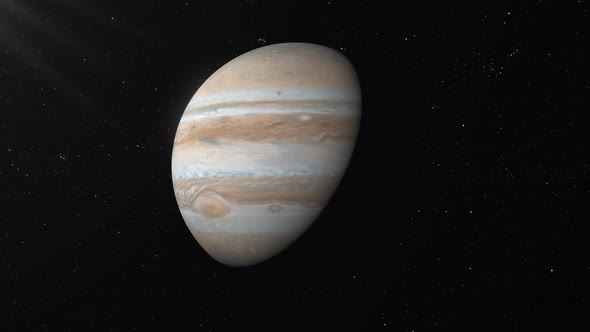 4k Jupiter in space, Dark space Background, Interstellar with Jupiter, 60 fps Jupiter