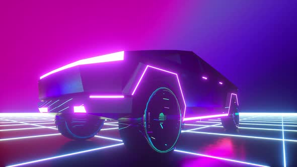 Neon Cyber Truck