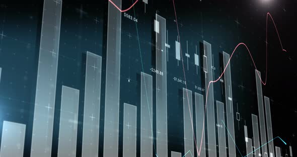 Digital composite of financial charts 4k