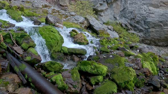 Following the water flowing from the intermittent Springs in Wyoming