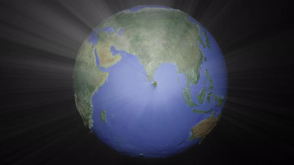 Seamless Loop of White Light Ray Style Globe