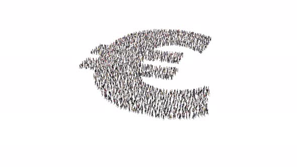 Euro Sign Formed Out Of People alt