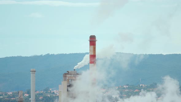 Factory Smoke Pollution Timelapse 03 4K