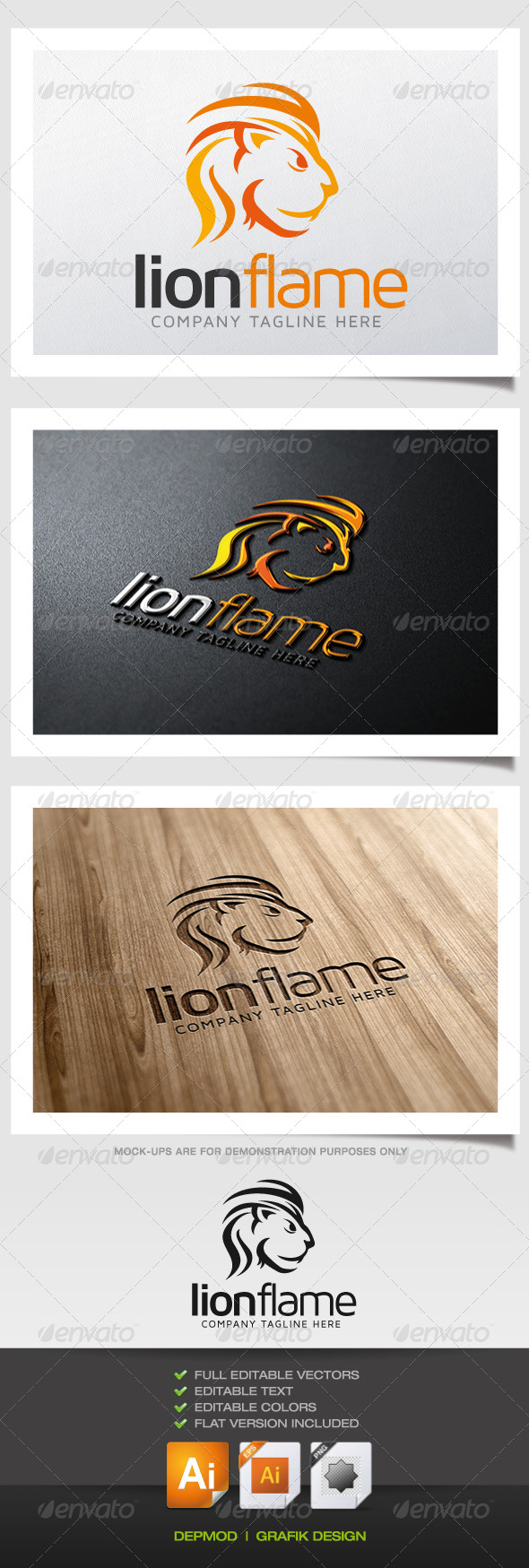Lion Flame Logo