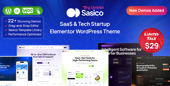 Sasico - SaaS & Tech Startup WordPress Theme