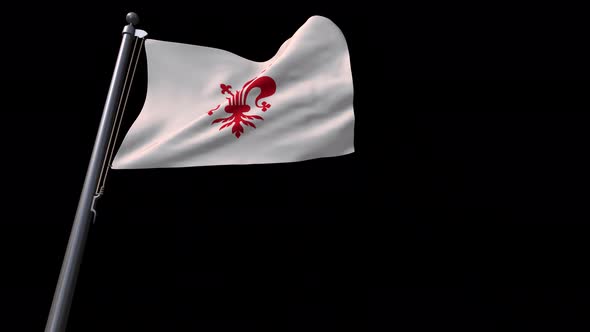 Flag Of Florence City (Italy)  With Alpha Channel 4K