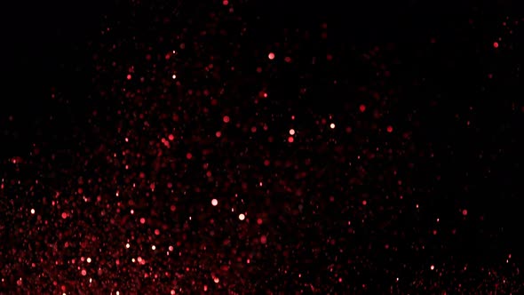 Red Glitter Explosion in Super Slow Motion Shooted with High Speed Cinema Camera at 1000Fps