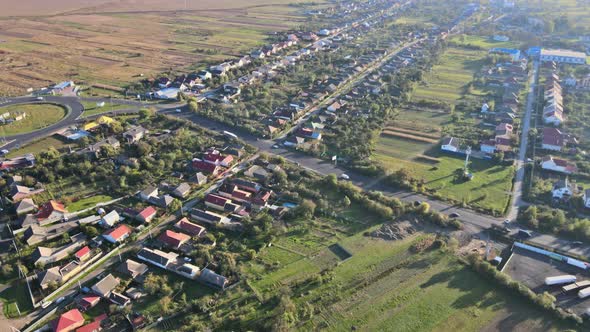 Beautiful View From the Village From a Height of the Landscape with Fields Autumn