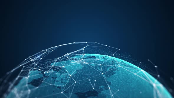 Global network connection and data connections concept. alt