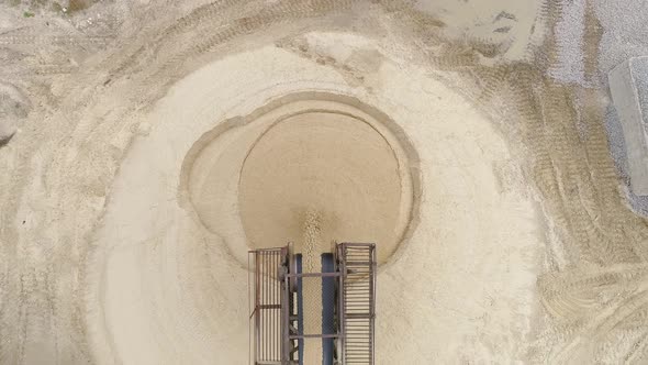 Aerial view of sand heaps