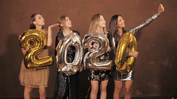 Beautiful Women Celebrating New Year Eve Party