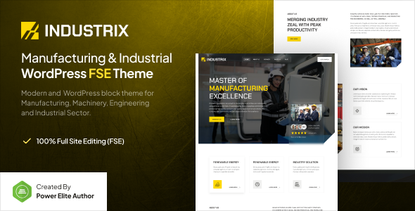 Industrix – Manufacturing & Industrial Gutenverse FSE WordPress Block Theme