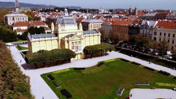 View of the Art Pavilion. Zagreb, Croatia.