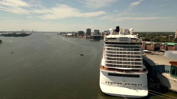 Aerial Video Ncl Norwegian Joy Cruise Ship At Norfolk Virginia