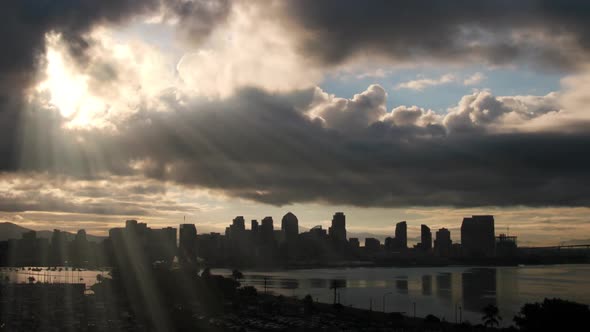 San Diego Skyline Sun Rays Time Lapse