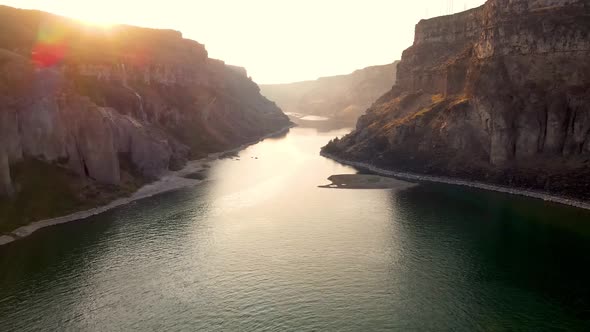 Aerial shot of Shoshone Falls on the Snake River in Idaho