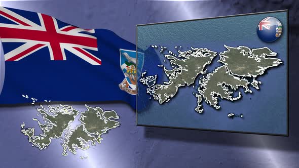 Falkland Islands Flag And Map Animation