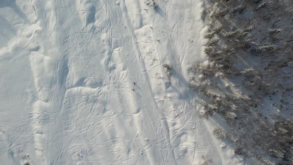 Snowcovered Siberian Plain and Forest