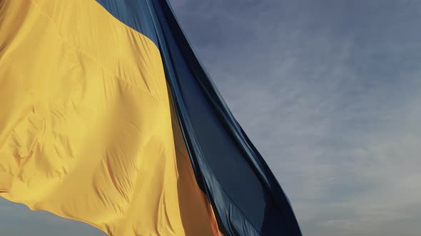 Flag of Ukraine in the Wind. Kyiv