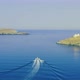 Motorboat and white wake on calm sea - VideoHive Item for Sale