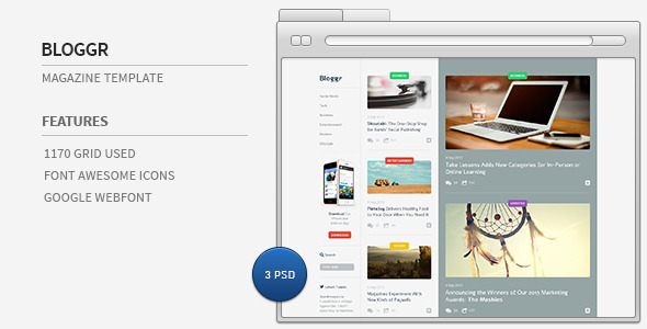 Bloggr- Magazine PSD Template