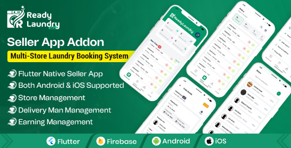 ReadyLaundry Seller App | Store App | Provider App | Vendor App Addon