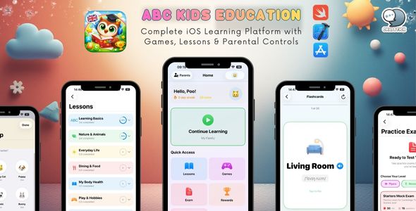 ABC Kids Education App - Complete iOS Learning Platform with Games, Lessons & Parental Controls