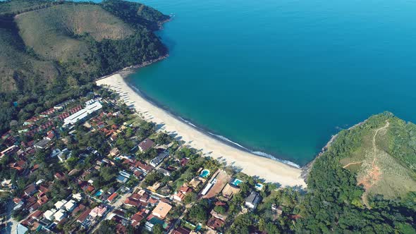 Tropical summer beach. Brazilian beach tourism landmark.
